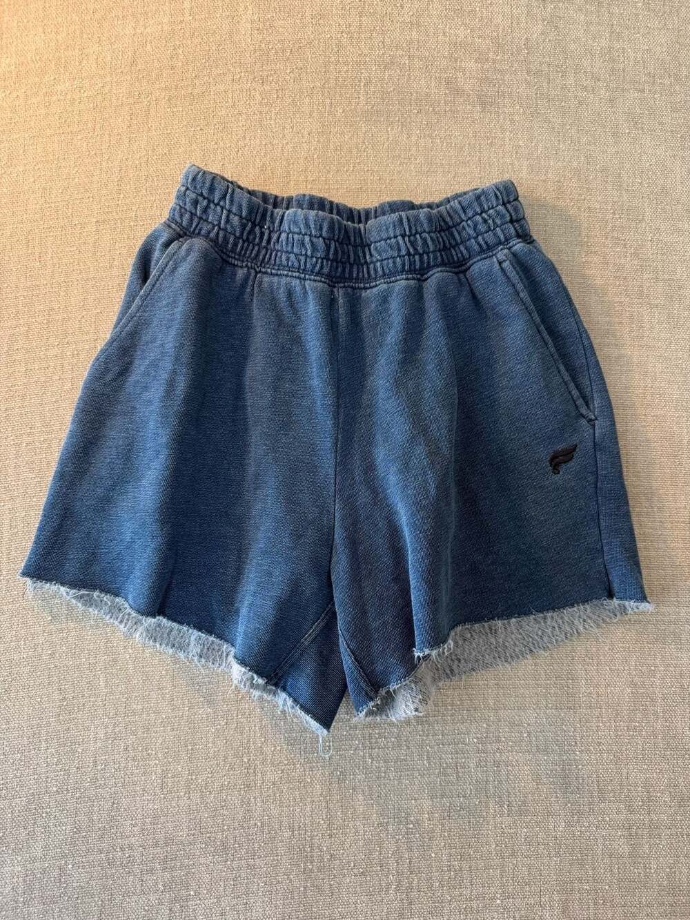 Fabletics Indigo Go-To Sweatshorts with Frayed Hem